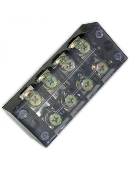 TBC-6004, клеммная колодка винтовая с крышкой 8 контактов (2х4) м5, awg6, 10мм2, 60а 600в