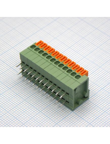 DG141R-2.54-12P-14-00A(H), нажимной безвинтовой клеммный блок на 12 контактов. зажим типа торцевой контакт. серия dg141r-2.54