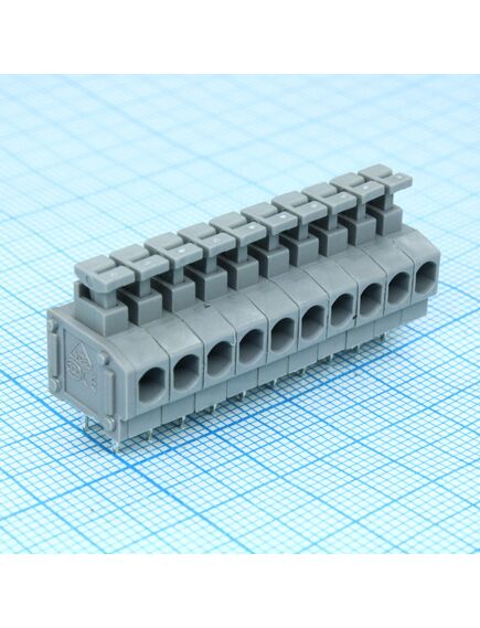 DG235-3.96-10P-11-00A(H), нажимной безвинтовой клеммный блок на 10 контактов. зажим типа торцевой контакт. серия dg235-3.96