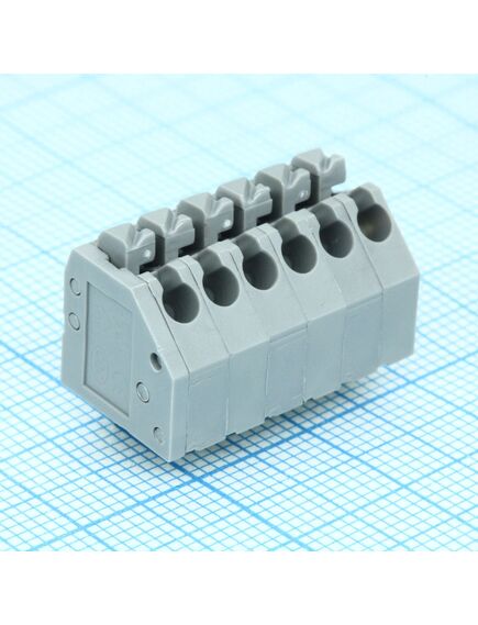 DG250-3.5-06P-11-00A(H), нажимной безвинтовой клеммный блок на 6 контактов. зажим типа торцевой контакт. серия dg250-3.5