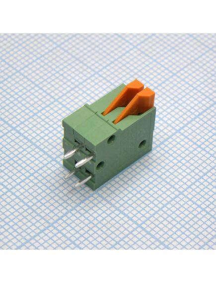 DG141V-2.54-02P-14-00A(H), нажимной безвинтовой клеммный блок на 2 контакта. зажим типа торцевой контакт. серия dg141v-2.54