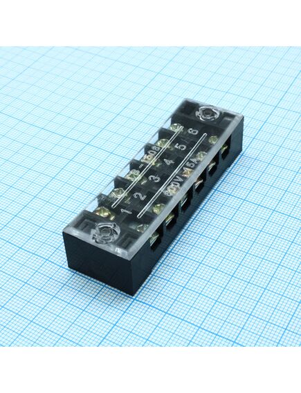 TB-1506, клеммная колодка винтовая с крышкой 12 контактов (2х6) м3, awg14, 2мм2, 15а 600в