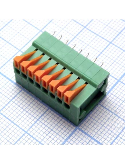 DG141V-2.54-08P-14-00A(H), нажимной безвинтовой клеммный блок на 8 контактов. зажим типа торцевой контакт. серия dg141v-2.54