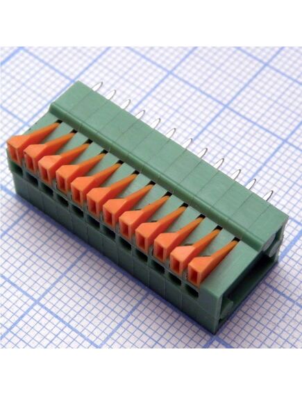 DG141V-2.54-12P-14-00A(H), нажимной безвинтовой клеммный блок на 12 контактов. зажим типа торцевой контакт. серия dg141v-2.54
