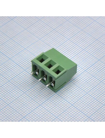 DG128-5.0-03P-14-00A(H), винтовой клеммный блок c рельефной обоймой, 3 контакта шаг 5.0мм зеленый