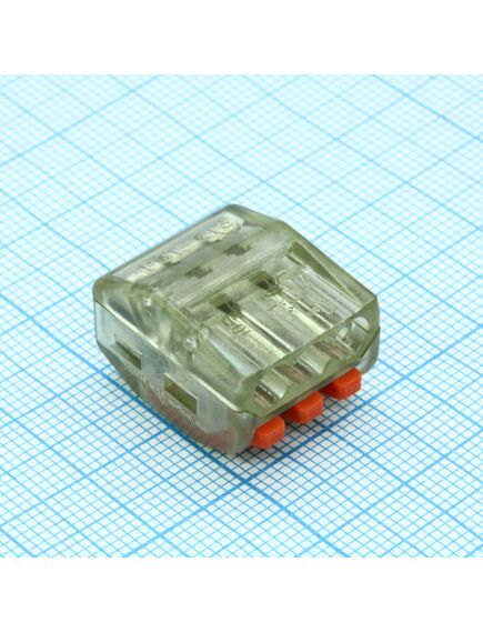 PCT-313, клеммник быстрозажимной 3-х контактный сечение 0.08-2.5 кв.мм
