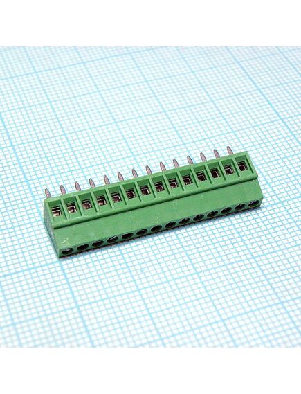 DG308-2.54-14P-14-00A(H), винтовой клеммный блок c рельефной обоймой, 14 контактов. серия dg308-2.54