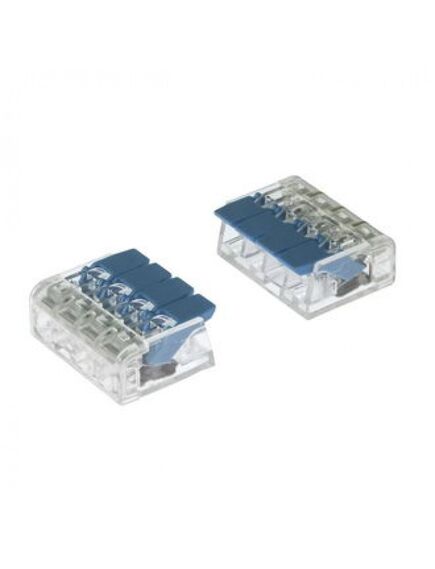 PCT-414 BLUE, клемма зажимная соединительная безвинтовая 4 провода сечение 0.5-2.5 кв.мм