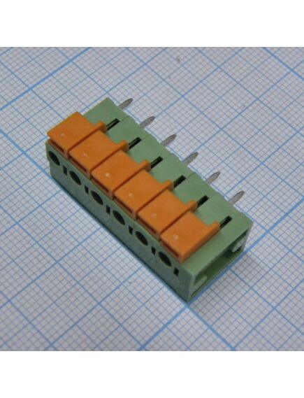 DG142V-5.08-06P-14-00A(H), нажимной безвинтовой клеммный блок на 6 контактов. зажим типа торцевой контакт. серия dg142v-5.08