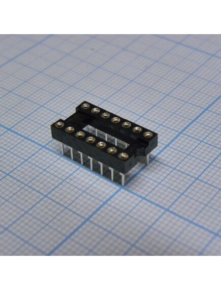 SCSM-14(2.54mm), dip-панель цанговая под микросхему 14pin, шаг 2.54мм, ширина 7.62мм
