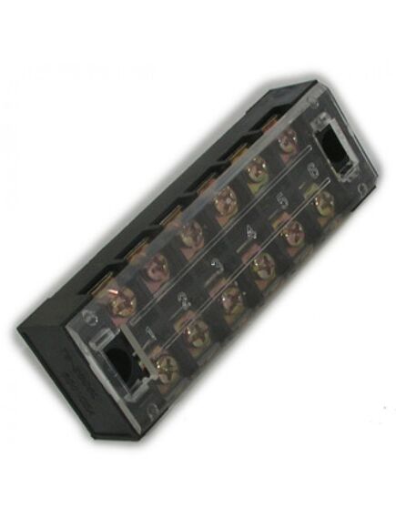 TB-3506, клеммная колодка винтовая с крышкой 12 контактов (2х6) м4, awg8, 10мм2, 35а 600в