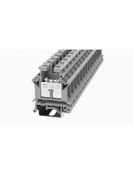 PC16-01P-11-00A(H), проходная клемма, тип фиксации провода: винтовой, номинальное сечение: 16 мм кв., 76a, 800v, ширина: 12,2 мм, цвет: серый, тип монтажа: din 35