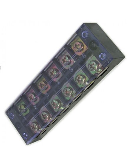 TB-4506, клеммная колодка винтовая с крышкой 12 контактов (2х6) м5, awg6, 10мм2, 45а 600в