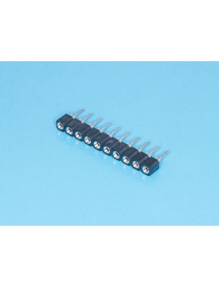 SCSL-10, гнезда цанговые однорядные для монтажа в отверстия 10pin, шаг 2.54мм