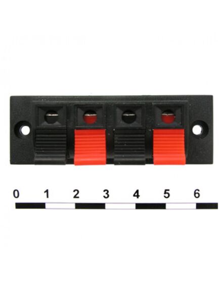 10-0034 / 24*70 MM, клеммник пружинный акустический 24*70 мм, 4 контакта