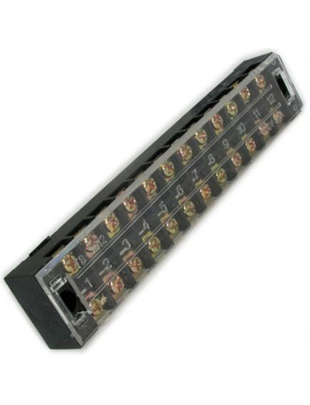 TB-3512, клеммная колодка винтовая с крышкой 24 контакта (2х12) м4, awg8, 10мм2, 35а 600в