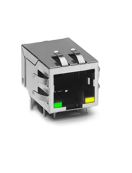 J0026D01BNL, модульный разъем rj45, 2 светодиода зеленый и желтый