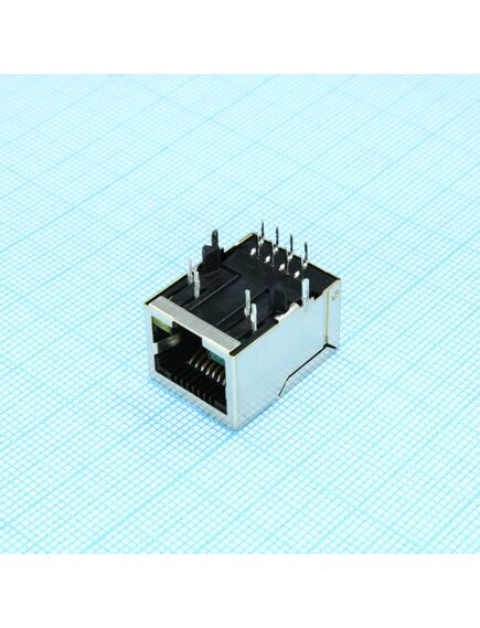 J0011D01BNL, модульный разъем, cat5, rj45, гнездо, 8 контакт(-ов), 12 вывод(-ов), 1 порт(-ов)