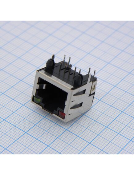 KLS12-108-8P8C-1x1-2-R/G-0-01, modular jack with led 56 series,8p8c,1*1=1 ports,with emi shielded,red/green,without back peg,fu"