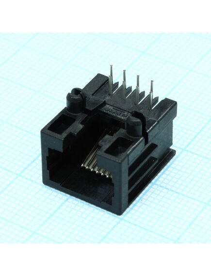 215877-1, модульный разъем, cat3, rj45, серия 215877, гнездо, 8 контакт(-ов), 8 вывод(-ов), 1 порт(-ов), изображение 2
