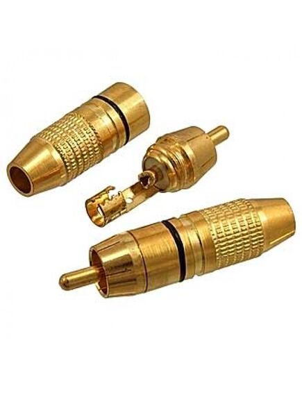 7-0222 GOLD BLACK, штекер rca gold