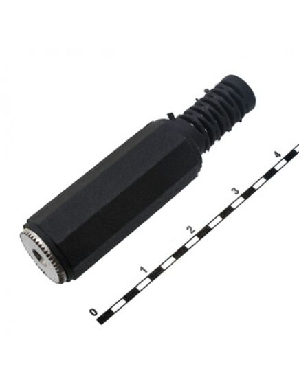 SZC-0100 STEREO 3.5 MM, разъём аудио гнездо стерео 3.5 мм, на кабель, черный