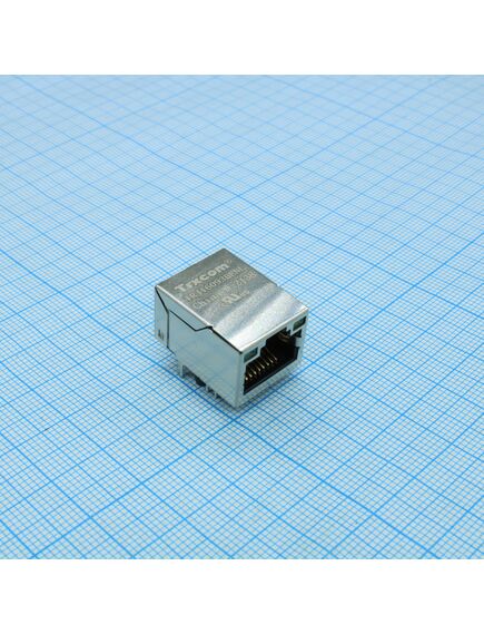 TRJ16093BENL, разъем экр. "гнездо" rj-45 c согласующ. фильтром 10/100base-tx (1:1), 2 верх. светодиод. (лев.зел./прав.желт.), без лепестк., от - 40 до + 85 гр.c, пр. угол на плату, lк. = 21.5 мм