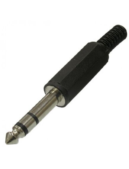 SZC-0053 STEREO 6.35 MM, разъём аудио штекер стерео 6.35 мм, чёрный