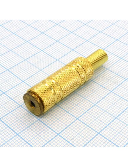 TRS 2.5 (micro jack) гнездо каб мет Gold, стерео аудио гнездо 2.5 мм кабельное металлическое