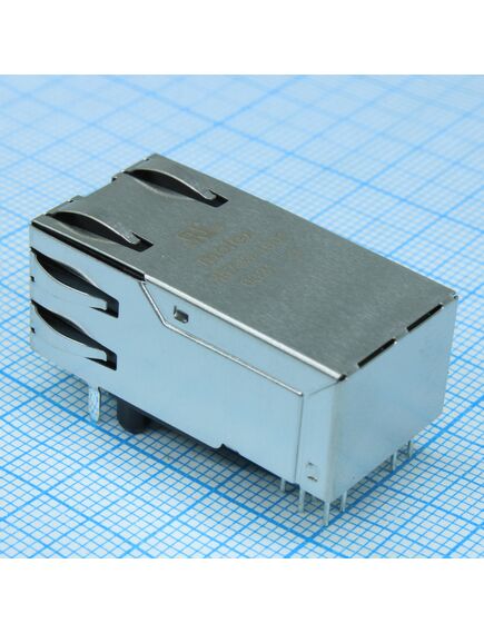 857931001, соединитель модульный ethernet 8/8 угловой магнит зеленый светодиод