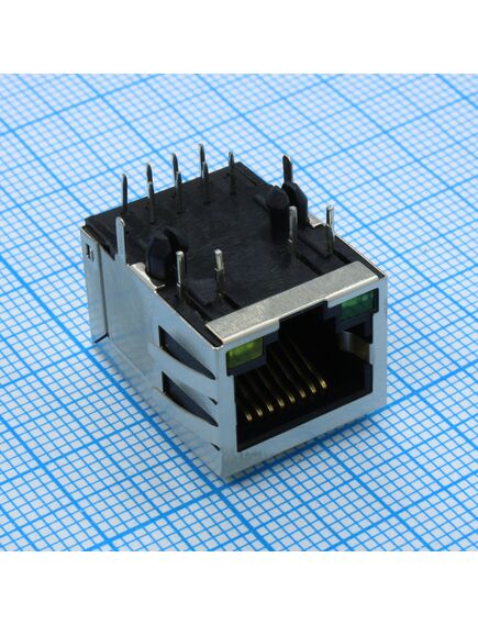 L-KLS12-TL193-1X1-G/Y-03-S, разъем rj45 со светодиодами и трансформатором