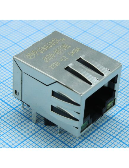 JXD0-0015NL, разъем rj45 led индикация зеленый/желтый 10/100 base-t 1 порт угловой защита от помех