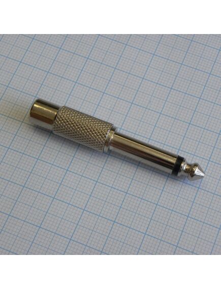 AD TS штекер 6,3 - RCA гнездо металл, моно штекер 6.3 - гнездо rca металлический корпус, изображение 2