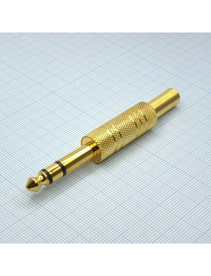 TRS 6.3 (plug) 2405 металл, стерео аудио штекер 6.3 мм