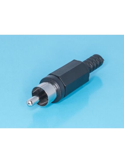 RPC-1-B, разъем rca-тюльпан, вилка на кабель, черный