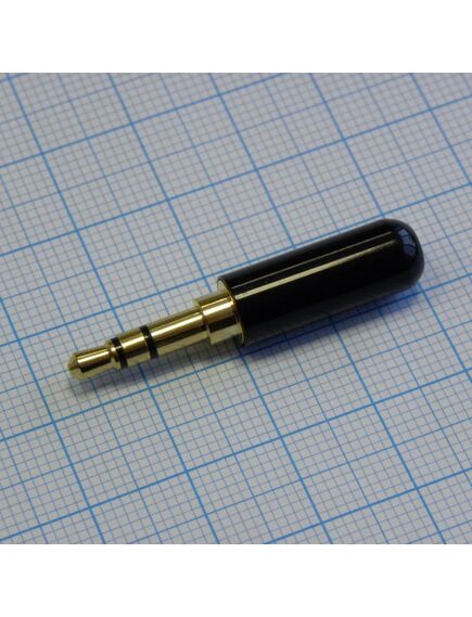 TRS 3.5Bk (mini plug) штекер металл мини, стерео аудио штекер 3.5мм, металлический черный миниатюрный кожух