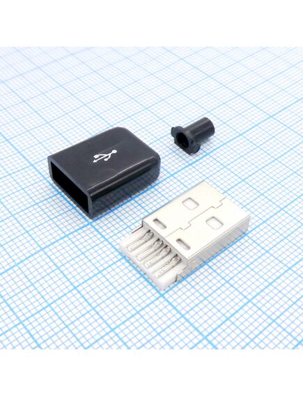 USB AM черный пластиковый кожух, usb am черный