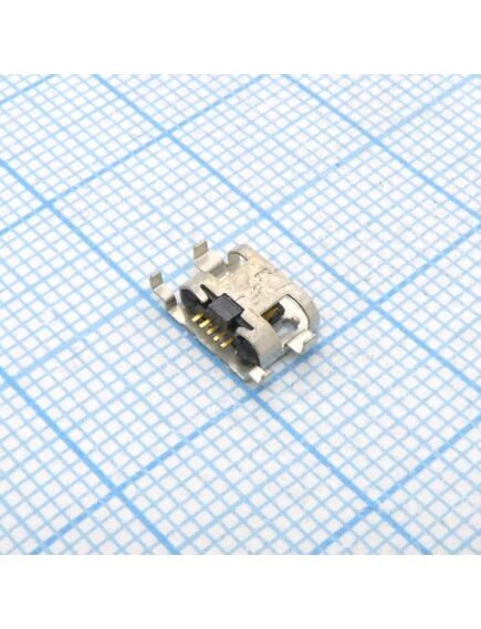 microUSB 5BF1-REV в разрез платы, разъем micro usb тип b, usb 2.0, розетка, 5 выводов, реверс