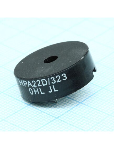 HPA22D/323, звукоизлучатель пьезокерамический, 10vp-p, (1~30vp-p) 3 ма, 90 дб, 4±0.5 кгц, d=22х7.4 мм