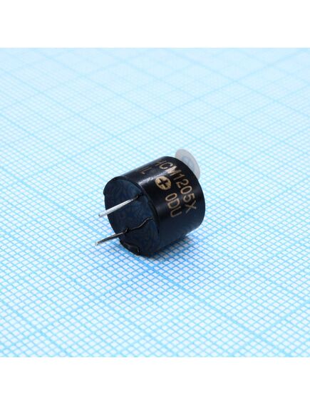 HCM1205X, генератор звука электромагнитный со встроенной схемой +5в, 60 ма, 85 дб, 2.4 кгц, диаметр 12х9 мм
