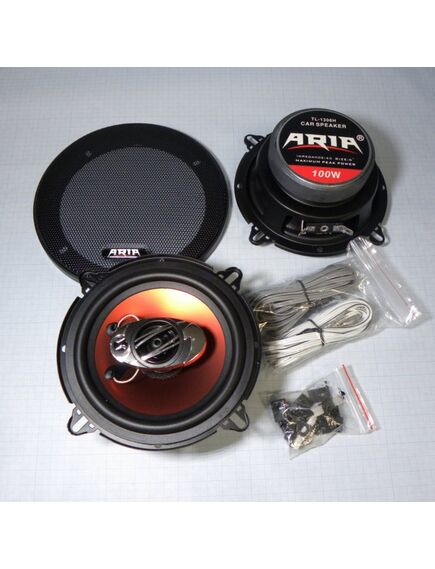 ARIA TL-1306H (пара), коаксиальные двухполосные динамики (пара)13 см / 5.25", 4 ом, частотный диапазон: 75 - 20 000 гц, rms - 40 вт, max - 100 вт, чувствительность 90дб, подвес-резина
