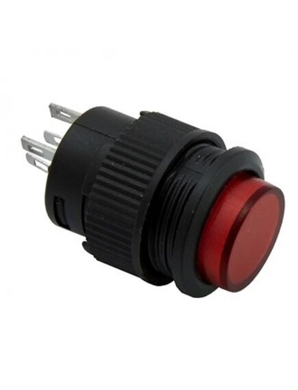 R16-503AD-R LOCK, кнопочный переключатель с фиксацией, красная led подсветка