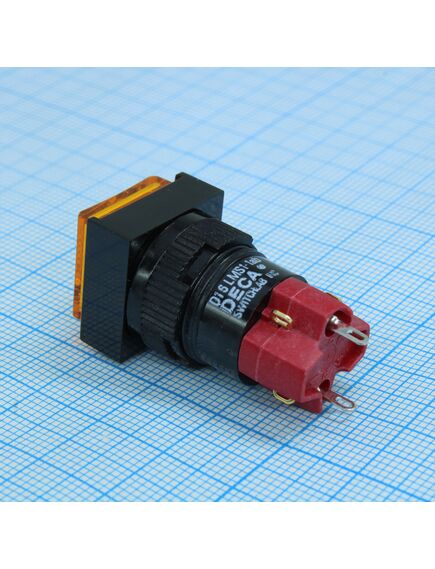 D16LMS1-1ABKY, d16lms1-1abky, переключатель кнопочный без фиксации 250в/5а led подсветка 24в