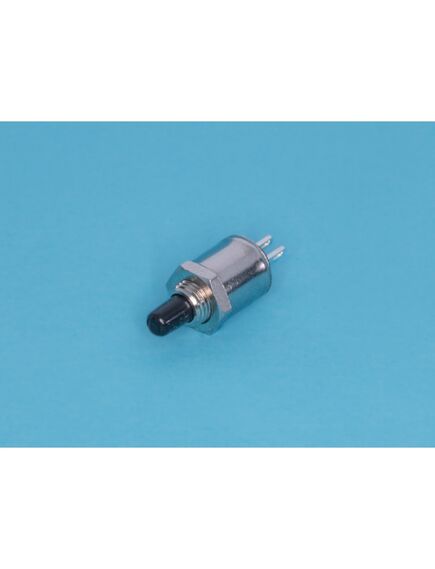 PSW-4-B, кнопка круглая 2,8мм 220в 0,3а, крепление гайка, нр, черная