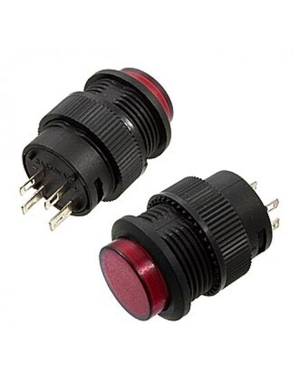 R16-503BD-R NON LOCK, кнопочный переключатель без фиксации, красная led подсветка