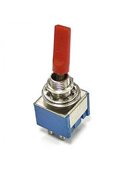 MTS-203-E1 ON-OFF-ON (КР.КОЛП), тумблер on-off-on 2 группы контактов 3а,250в ручка - красный пластик