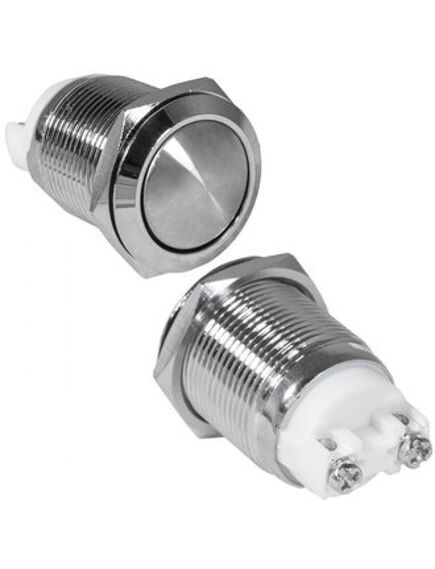 GQ19SB-10Z/N OFF-ON, антивандальная кнопка металлическая с фиксацией, посадочная резьба м19, контакты под винт