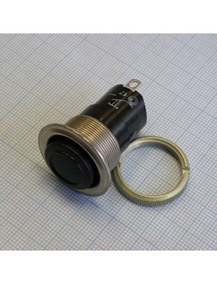 К-1-1 20мм (металл), 1 замыкание, черная кнопка