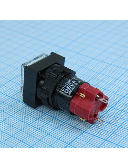 D16LMS1-1ABKW, d16lms1-1abkw, переключатель кнопочный без фиксации 250в/5а led подсветка 24в