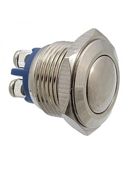 PBS-28B D-16 MM STEEL, кнопка антивандальная металлическая, 2а 36в, без фиксации на замыкание, резьба м16